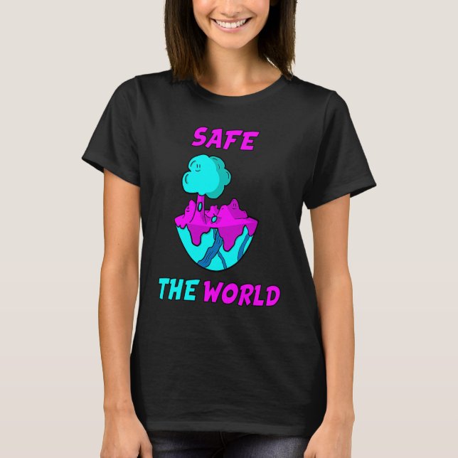 Camiseta Safe the world youth fantasy green mother earth (Anverso)
