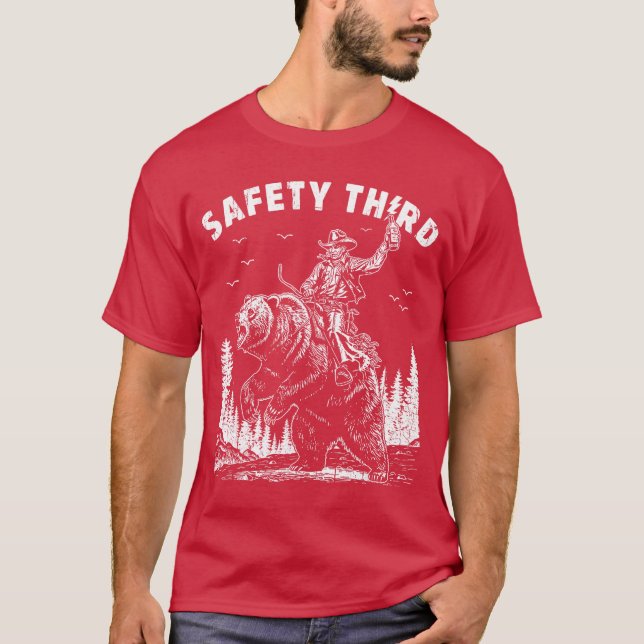 Camiseta Safetyhird Funny Guys Grizzly Bear Cowboy Western  (Anverso)