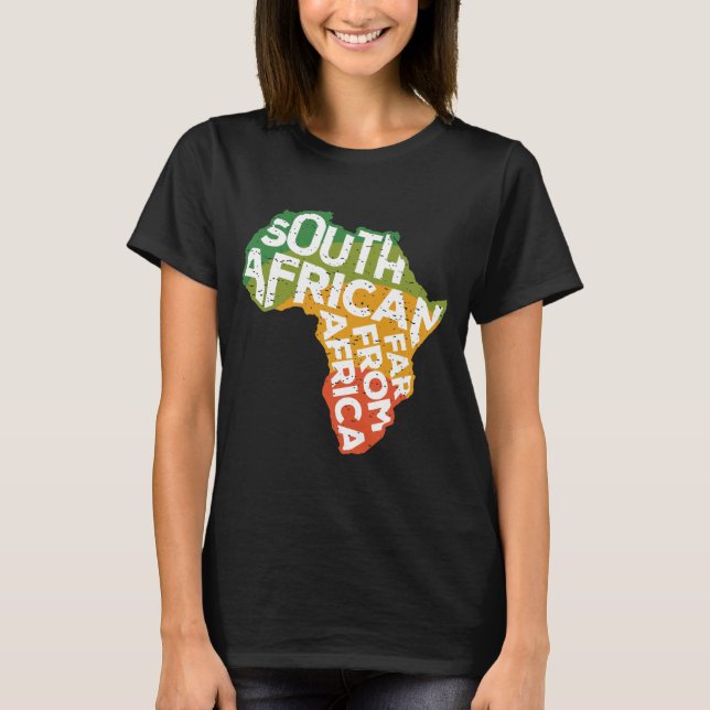 Camiseta Saffa sudafricana lejos de África graciosa exPat (Anverso)
