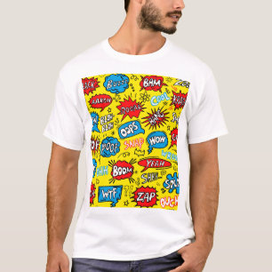 Camiseta Saga de superhéroes: Patrones de cómics bonitos
