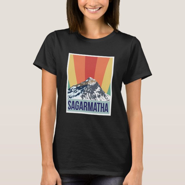 Camiseta Sagarmatha Mountains Retro National Park Tibet Nep (Anverso)