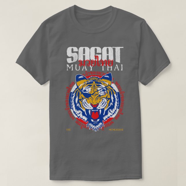Camiseta Sagat El Dios de los tigres tailandeses muay (Diseño del anverso)