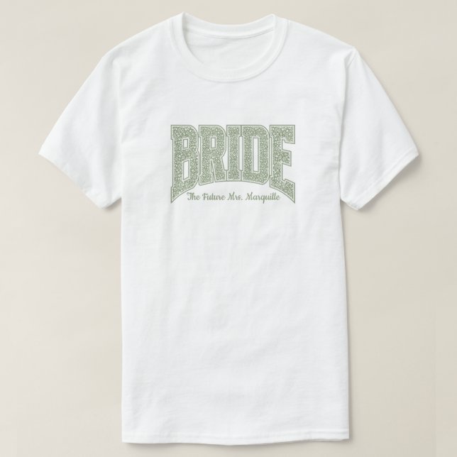 Camiseta Sage Tiny Floral BRIDE Compromiso  (Diseño del anverso)