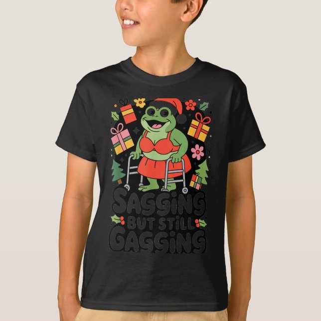 Camiseta Sagging But Still Gagging Funny Christmas Frog Hol (Anverso)