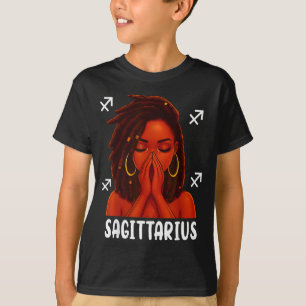 Camiseta Sagitario Fijado Mujer Negra Reza Zodia Cristiano