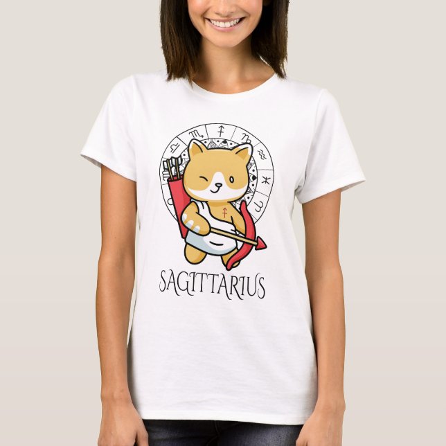Camiseta Sagitario Zodiak Mujeres Blanco (Anverso)