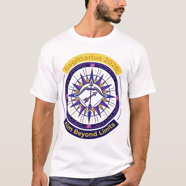 Camiseta Sagittarius 2026 Zodiac Mandala | Archer Fire Sign (Anverso)