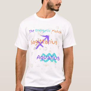 Camiseta Sagittarius Aquarius Zodiac Pareja T-Shirt