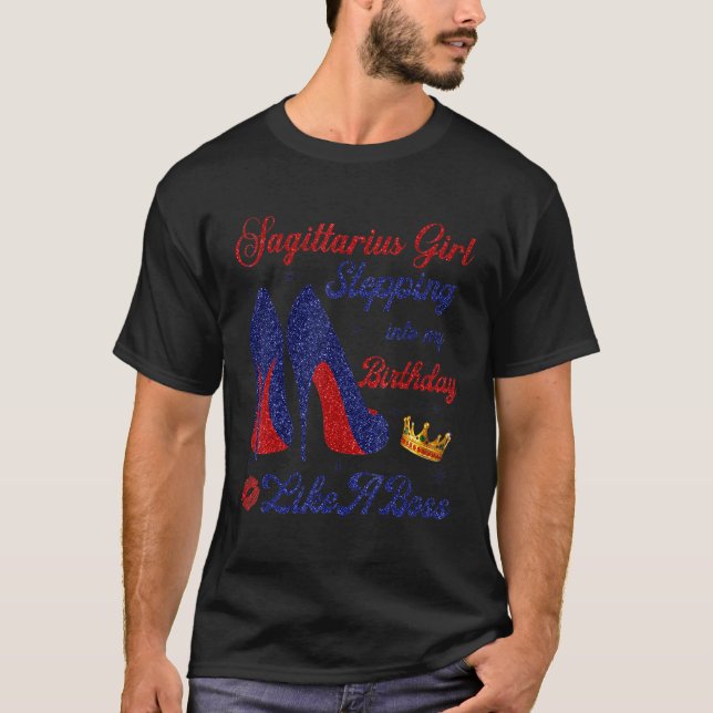 Camiseta Sagittarius Chica Blue Heels Noviembre Nacimiento (Anverso)
