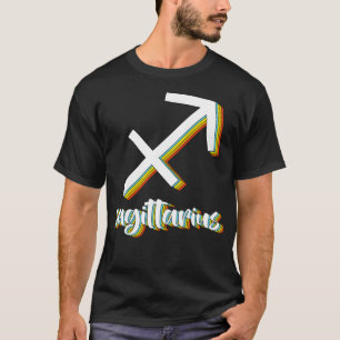 Camiseta Sagittarius Horoscopes arco iris señales retro zod
