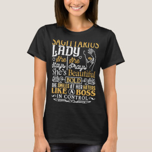 Camiseta Sagittarius Lady Astrology Zodiac Rótulo Sagittari