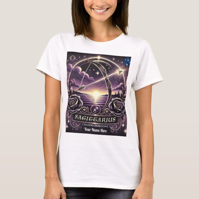 Camiseta Sagittarius "persiguiendo horizontes" (Anverso)