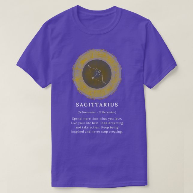 Camiseta Sagittarius Sagi Zodiac Rótulo Horoscope Cosmos As (Diseño del anverso)