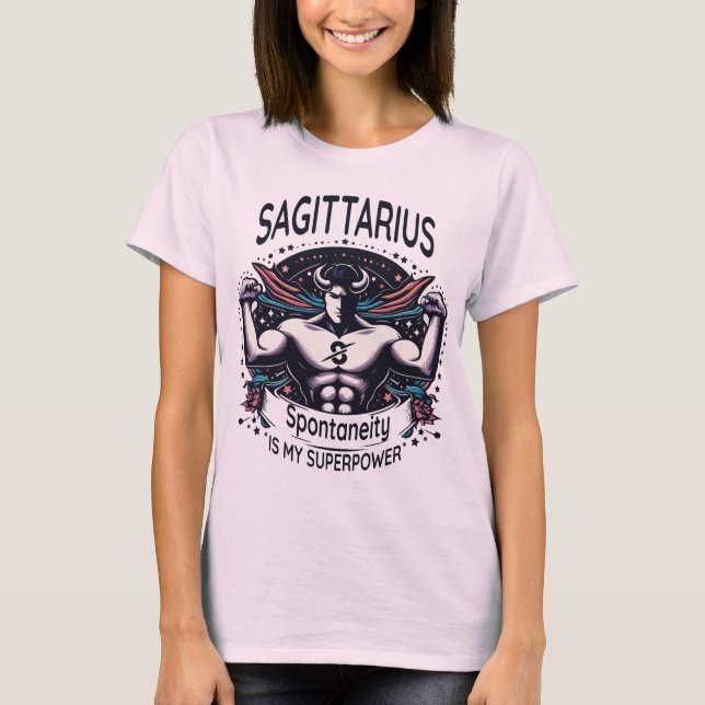 Camiseta Sagittarius Spark Tee: ¡Superpoder de espontaneida (Anverso)