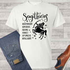 Camiseta Sagittarius Zodiac Rótulo Rasgos de Horóscopo Cami