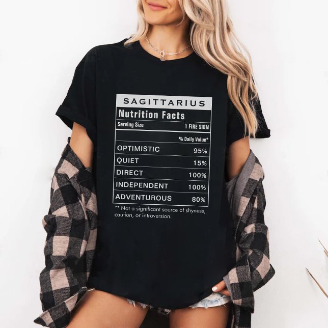 Camiseta Sagittarius Zodiac Sign Astrology Nutrition Facts (Sagittarius Zodiac Sign Astrology Nutrition Facts T-Shirt
)