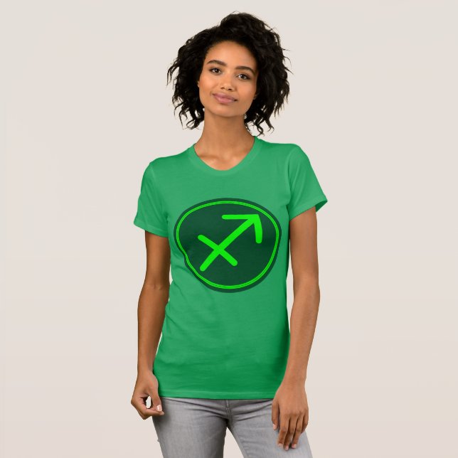 Camiseta Sagittarius Zodiac Symbol Green Mix (Anverso completo)