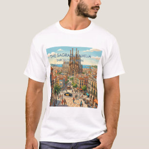 Camiseta Sagrada Familia Barcelona España Viajes Arte Vinta