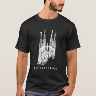 Camiseta Sagrada Familia Skyline Spain Fan I Love Barcelona