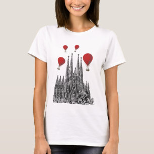 Camiseta Sagrada Familia y los globos aerostáticos rojos 2