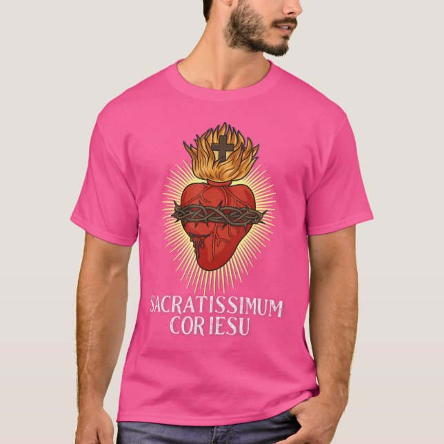 Camiseta Sagrado Corazón De Jesús Católico Tradicional (Anverso)