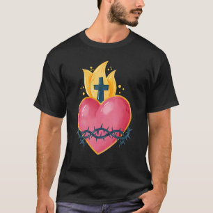 Camiseta Sagrado Corazón De Jesús Católico Tradicional Latí