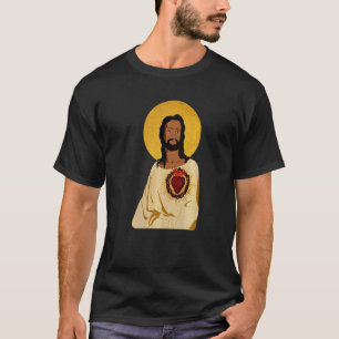 Camiseta Sagrado Corazón De Jesús Católico Tradicional Latí