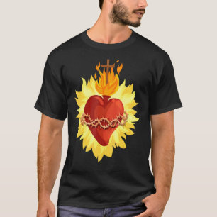 Camiseta Sagrado Corazón De Jesús Católico Tradicional Latí