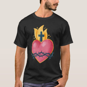 Camiseta Sagrado Corazón De Jesús Católico Tradicional Lati