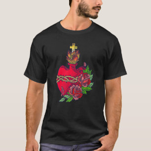 Camiseta Sagrado Corazón De Jesús Católico Tradicional Latí