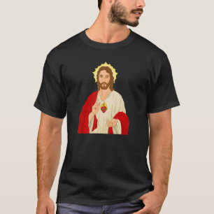Camiseta Sagrado Corazón De Jesús Católico Tradicional Lati