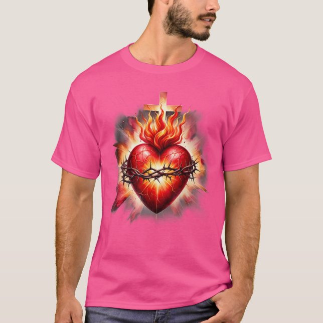 Camiseta Sagrado Corazón De Jesús Fe De La Devoción Católic (Anverso)
