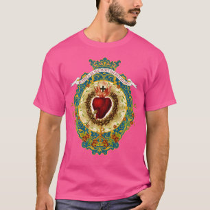Camiseta Sagrado Corazón De Jesús Símbolo Divino Elogio Cat
