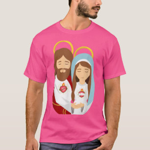 Camiseta Sagrado Corazón e Inmaculado Imagen de Jesús y Cor