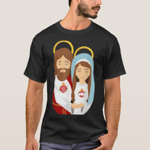 Camiseta Sagrado Corazón e Inmaculado Imagen de Jesús y Cor