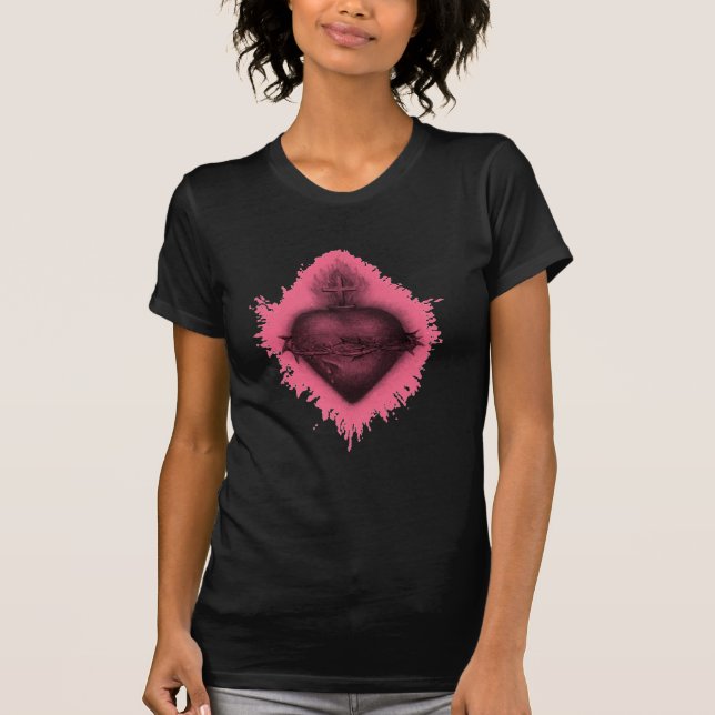 Camiseta Sagrado Corazón Rosa (Anverso)