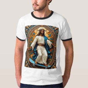 Camiseta Sagrado Skateboard Jesús Ornate Icon Style Tee