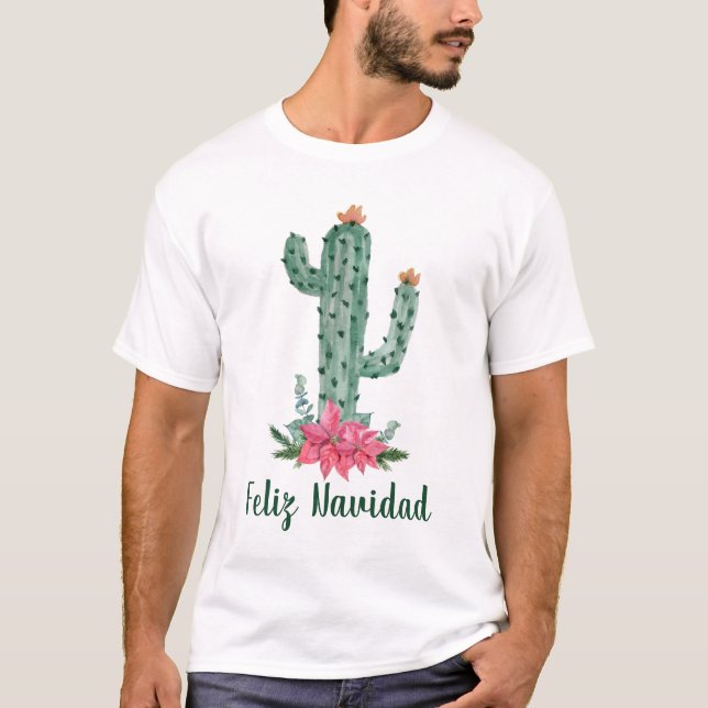 Camiseta Saguaro Cactus de Navidad Feliz Navidad (Anverso)