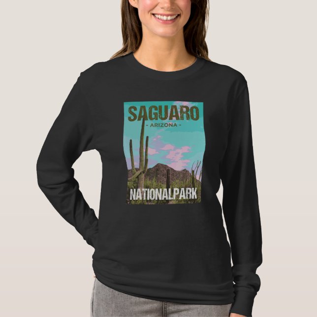 Camiseta Saguaro National Park Arizona Poster Design (Anverso)