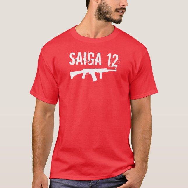 Camiseta Saiga 12 - Acción plegable del apretón del frente (Anverso)