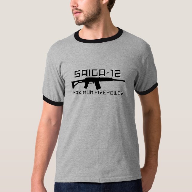 Camiseta Saiga 12 - Potencia de fuego máxima (Anverso)