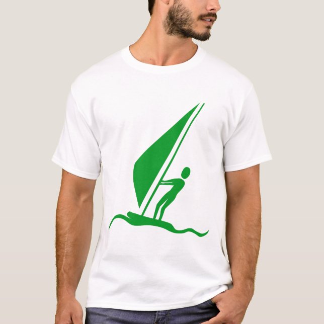 Camiseta Sailboarding - Verde de hierba (Anverso)