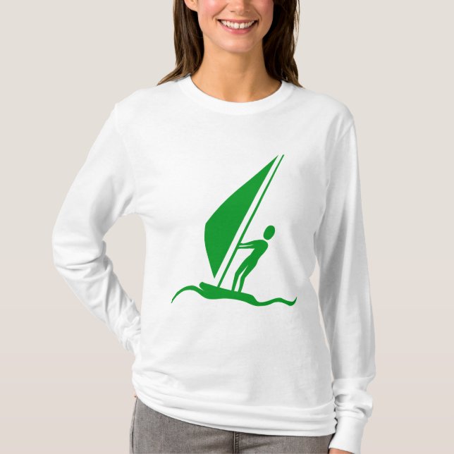 Camiseta Sailboarding - Verde de hierba (Anverso)
