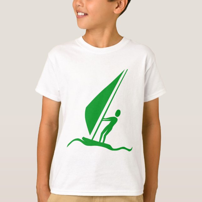 Camiseta Sailboarding - Verde de hierba (Anverso)