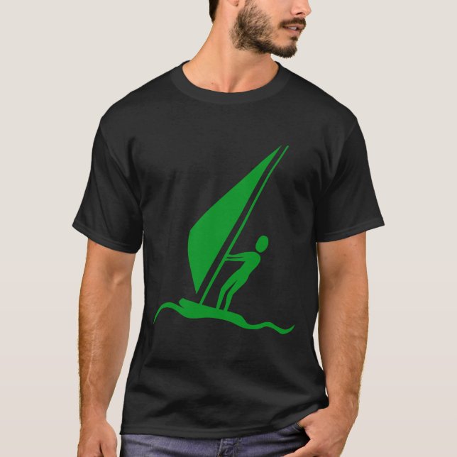 Camiseta Sailboarding - Verde de hierba (Anverso)