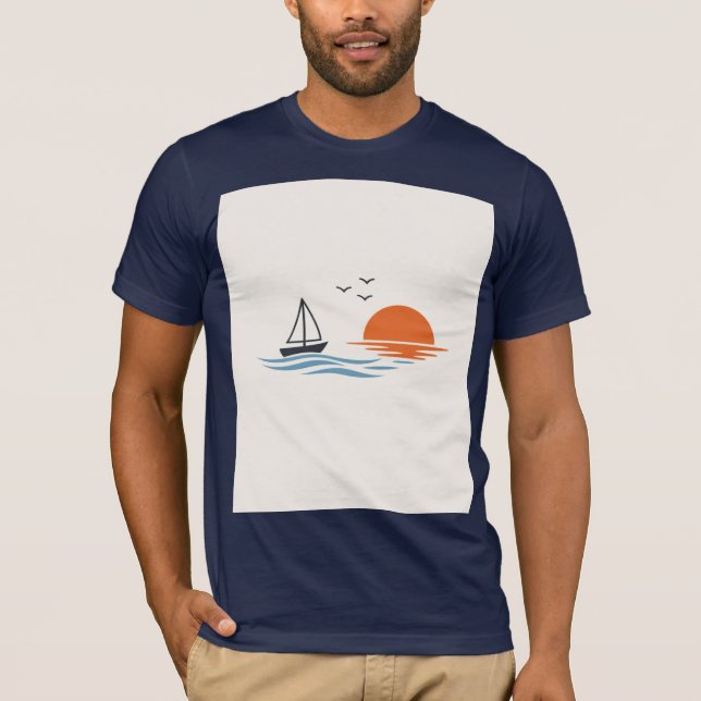 Camiseta Sailboat Sunset Minimal (Anverso)