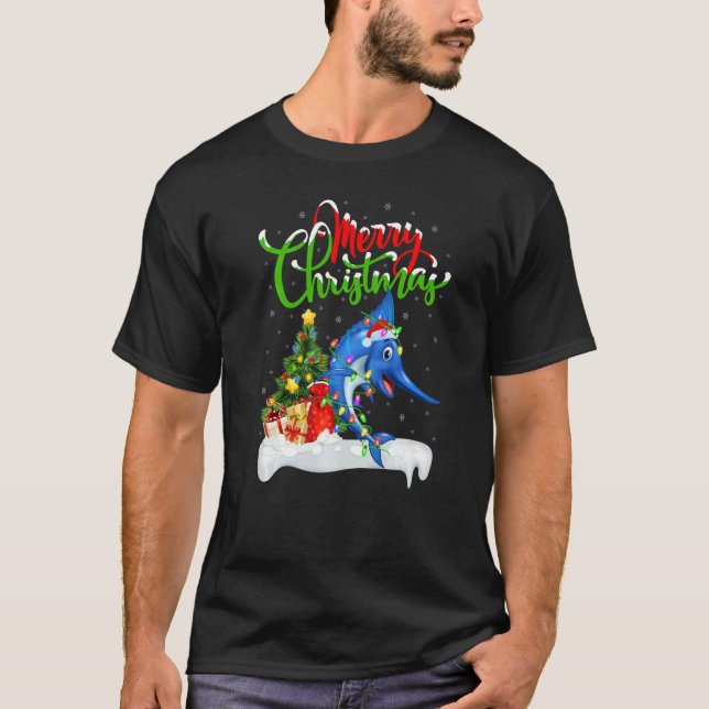 Camiseta Sailfish  Xmas Decorations Santa Sailfish Christma (Anverso)