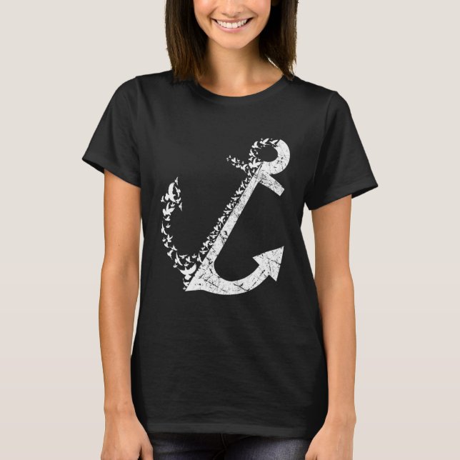 Camiseta Sailing Anchor Seagull Sailor Navigator Coast Sea  (Anverso)