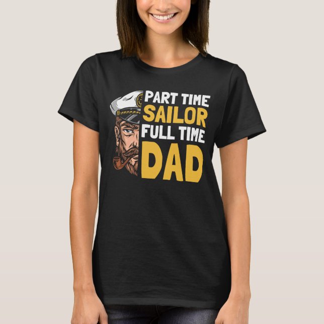 Camiseta Sailor Father Captain Sailboat  Boat Sailing Dad (Anverso)