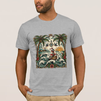 Camiseta Sailor Jerry Style Tropical Paradise T-Shirt – Tra
